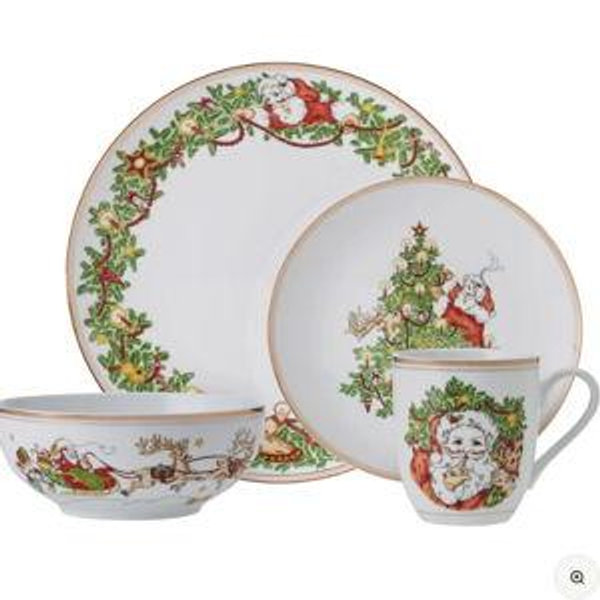 St. Nicholas Gold 16 Piece Dinnerware Set, Service for 4