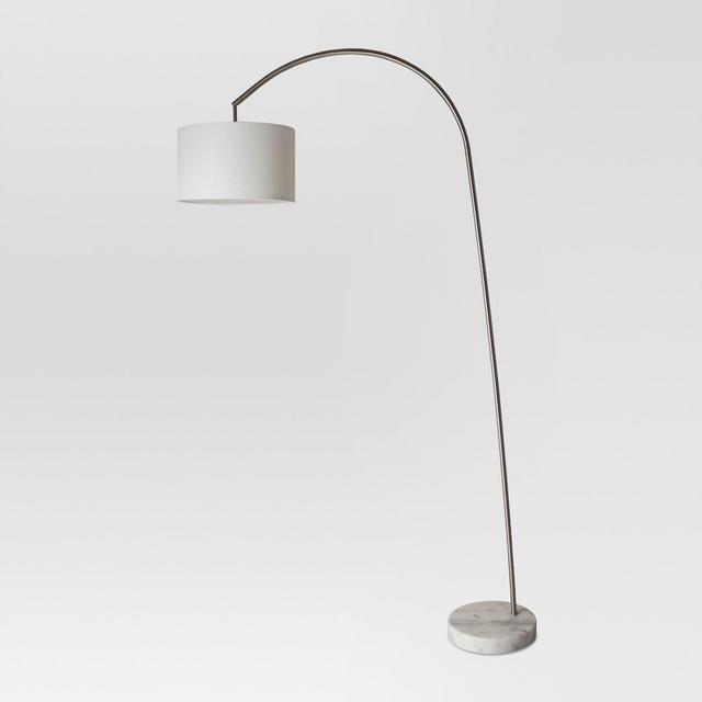 Avenal Shaded Arc with Marble Base Floor Lamp Nickel - Project 62™