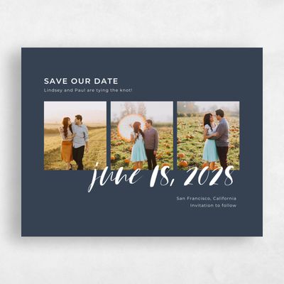 Blue Fall Wedding Save the Date - Lyons Photo