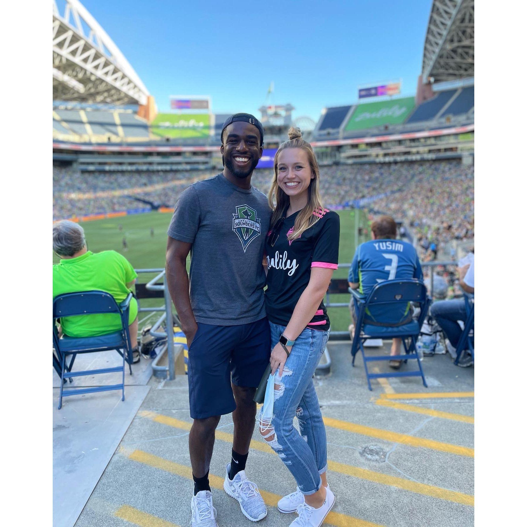 Our first Sounders match... one year before Andre began working for the team