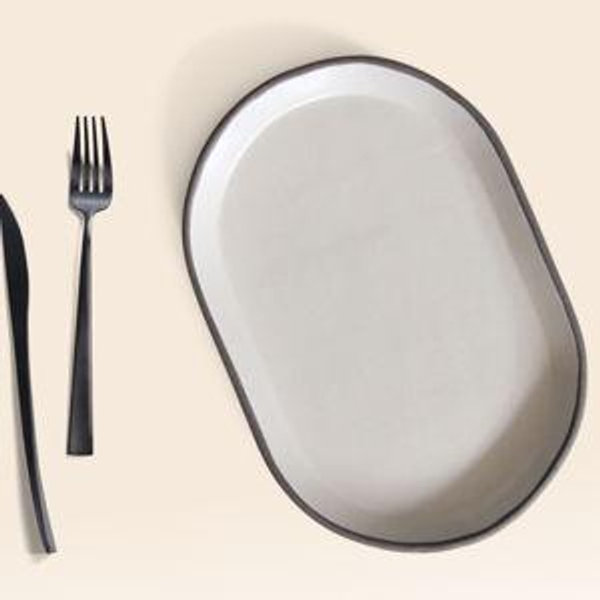 Medium Oval Platter - Dark Brown/Dune