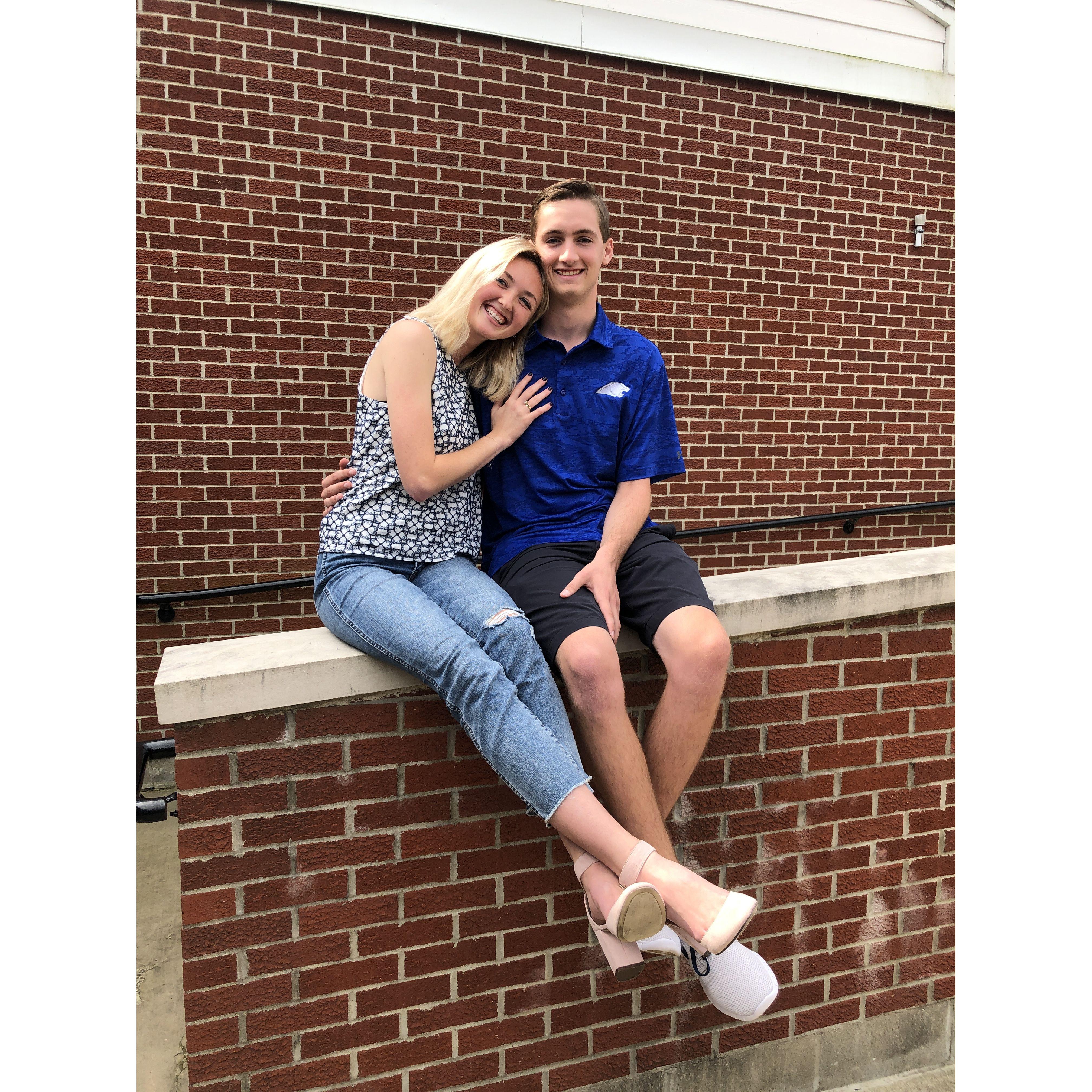 One year anniversary in the exact spot William asked Hannah to be his girlfriend.