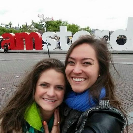 Melissa visiting bridesmaid, Pauline, in her home city, Amsterdam! She's been living abroad since they graduated college.