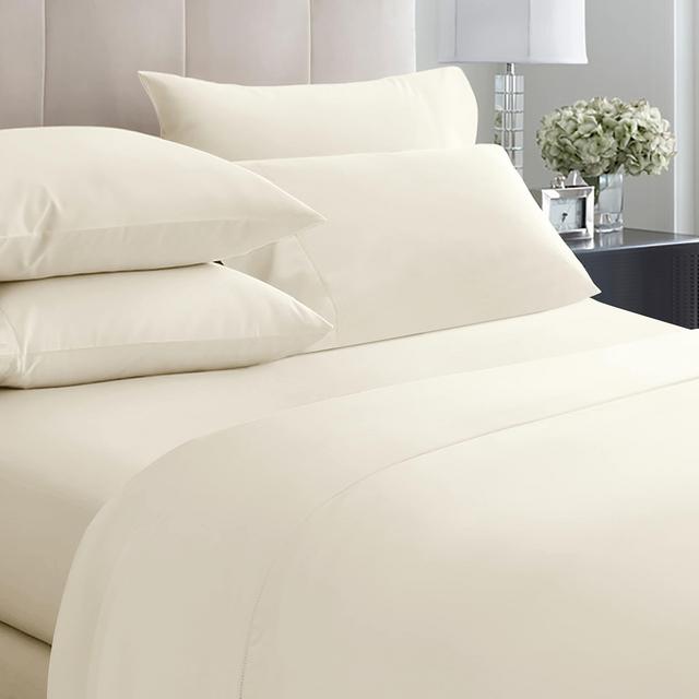 California Design Den Luxury Sheets 1000 Thread Count 100% Cotton Sheets, Very Smooth Soft Thick with Deep Pockets Vs. Egyptian Cotton Sheets, 4 Pc Set (Queen, Ivory)