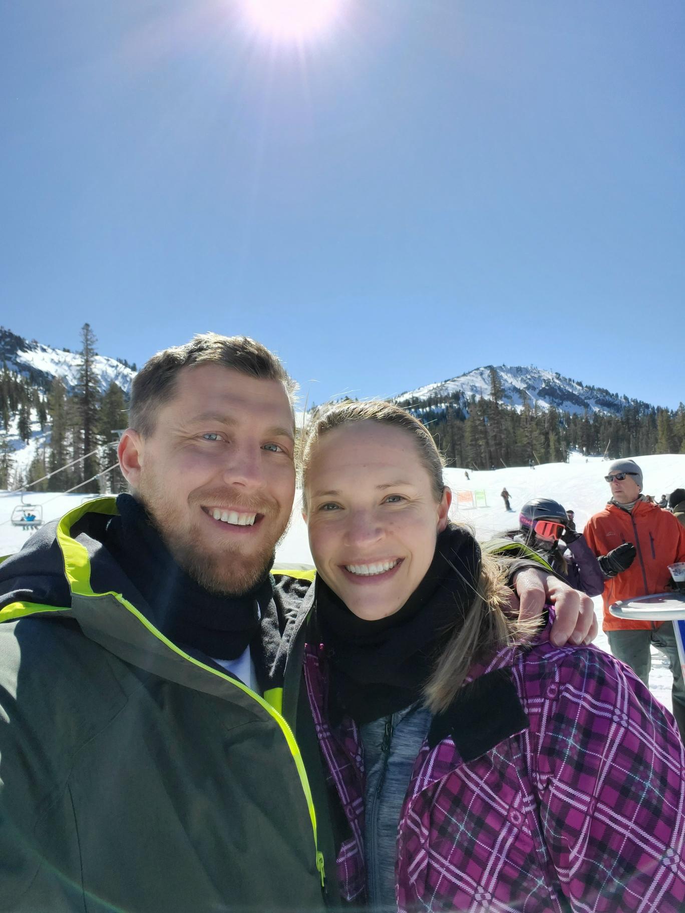 We got two Mammoth trips in last winter and Sarah switched from snowboarding to skiing!