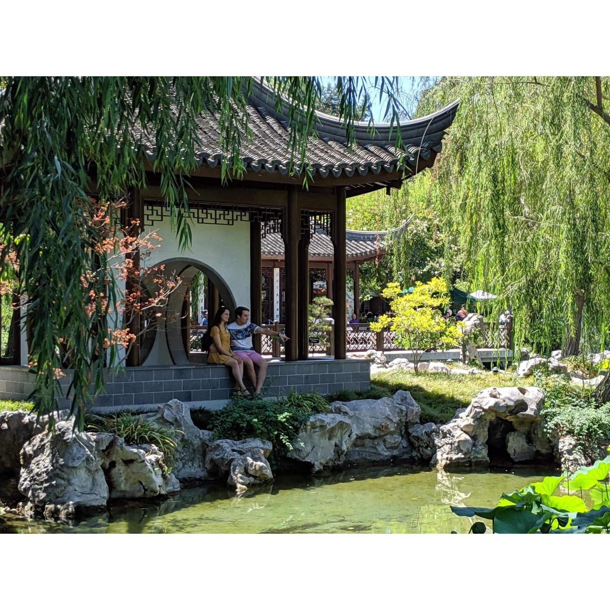 Taking in the scenes at Huntington Library in California.