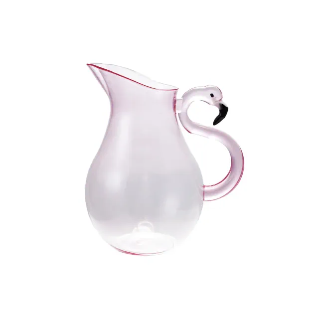 Storied Home 2.5-Quart Acrylic Pitcher with Flamingo Handle, Pink