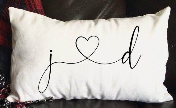 Couple Initial Pillow