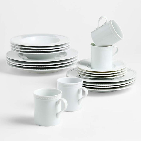 Staccato White Porcelain 20-Piece Dinnerware Set