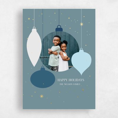 Slate, Blue Holiday Card - Lawrence Foil