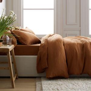 European Linen Duvet Cover Set - Full/Queen (Terracotta)