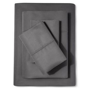 Supima Classic Hemstitch Sheet Set (Queen) Molten Lead 700 Thread Count - Fieldcrest™