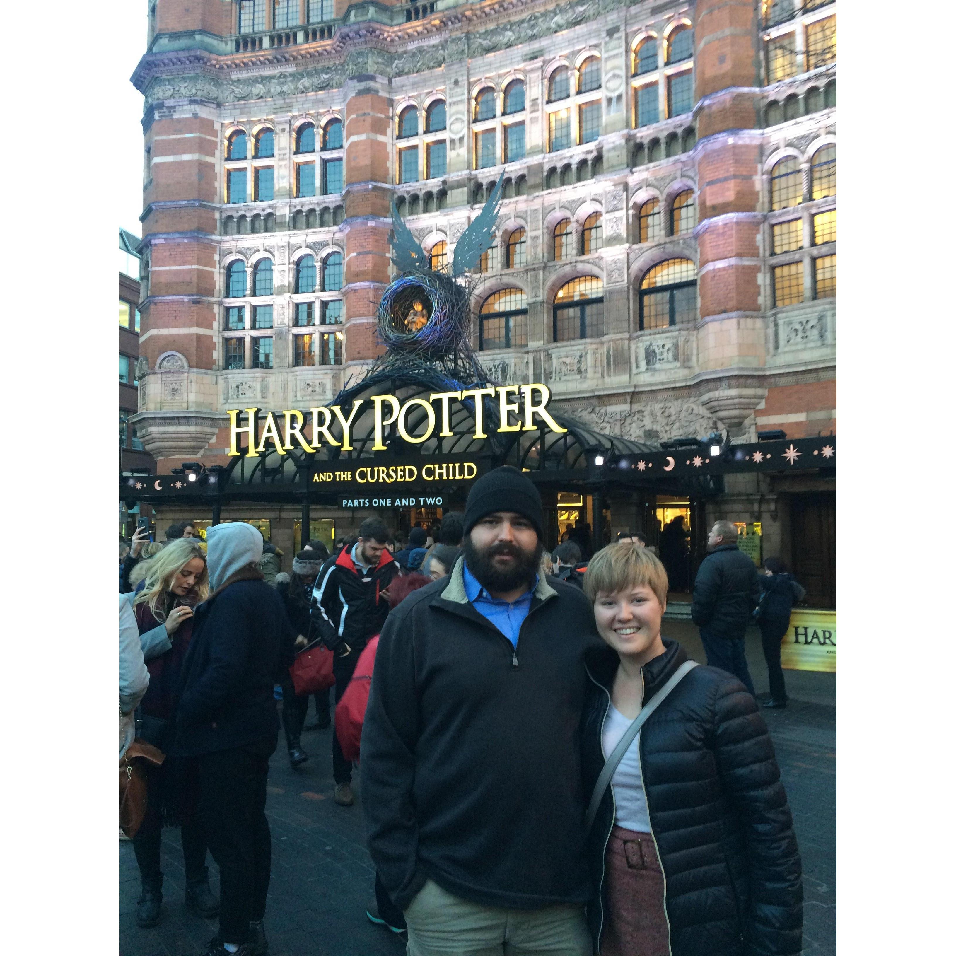 We went to London! We saw the Harry Potter play! Kevin bought Kt a cute vintage skirt!