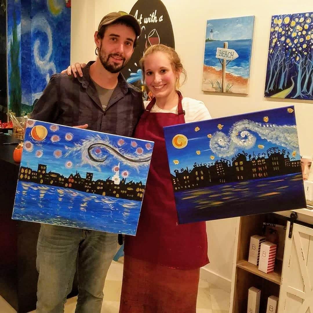 Paint night with some friends in Portsmouth, NH