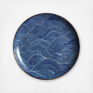 Aranami Blue Wave Dinner Plate, Set of 6
