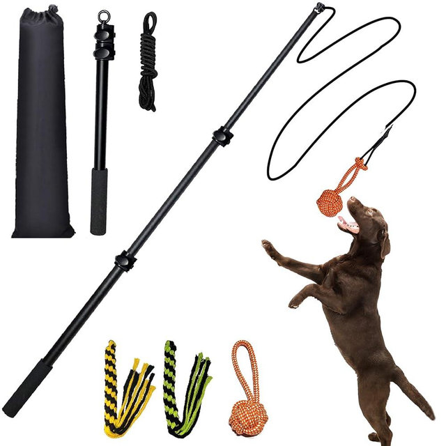 SailStart Flirt Pole for Dogs Heavy Duty 40inch Extendable Aluminum Alloy Dog Flirt Pole for Large/Medium/Small Gogs,Interactive Dog Toys for Indoor/Outdoor