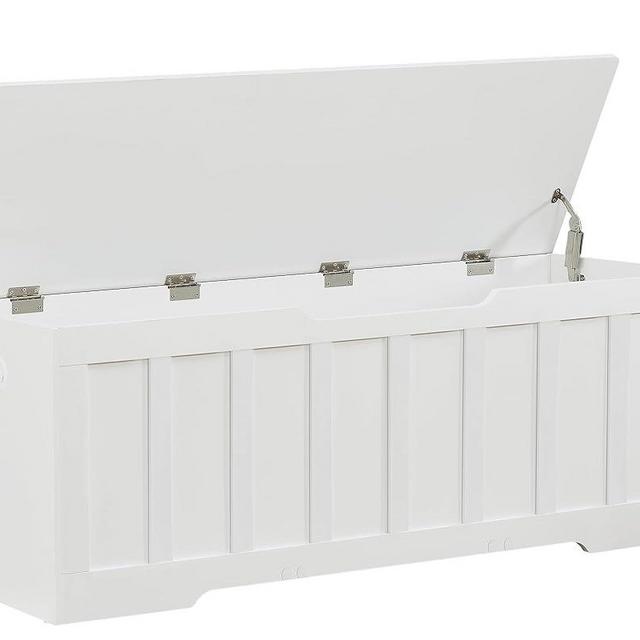 VANKILEY 51.2" Storage Chest Extra Large,Storage Bench with 2 Safety Hinges,Shoe Bench,51.2 * 15.7 * 19.1 inches,Wooden Trunk for Bedroom,livingroom,entryway,Supports 220 lb,Easy Assembly(White).