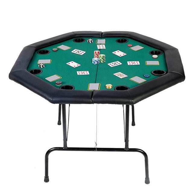 Koreyosh Poker Table Folding Casino Poker Table Texas Hold’em Poker Table Top Board Game Table with Cup Holder