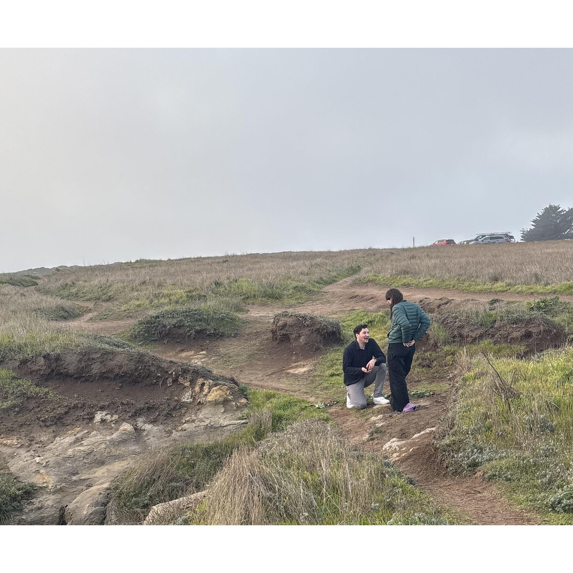Drew proposing in Mendocino