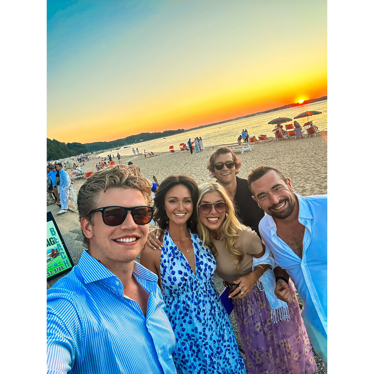 Serena's birthday weekend in 2023—also photographed are (L-R) Amanda Berger, Hudson Buzby, and David Lustig