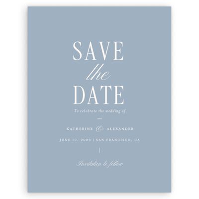 Powder Blue Wedding Digital Save the Date - Dove Portrait