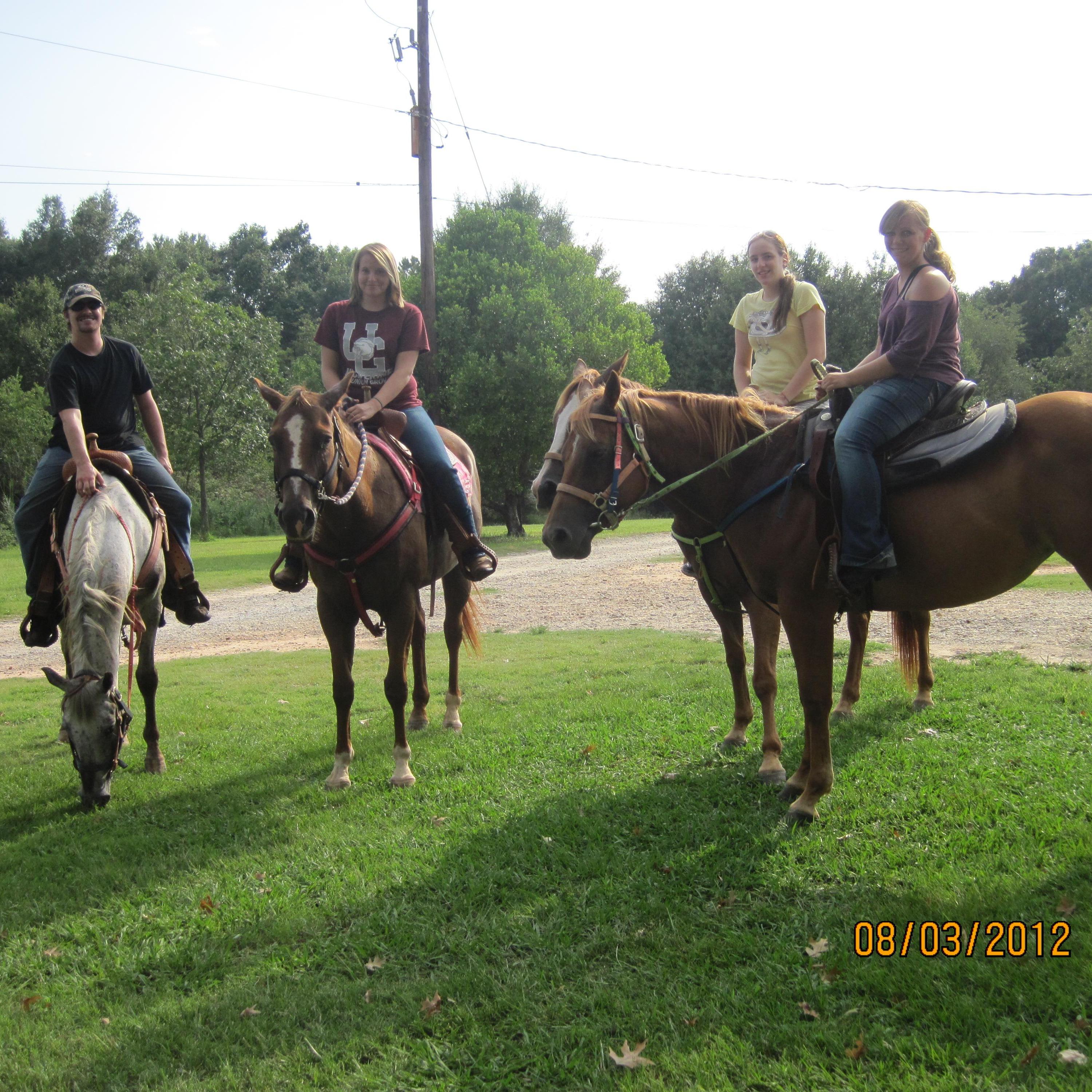 We went horse back riding as one of our first unofficial dates. My sister and our cousin tagged along. It was so much fun!