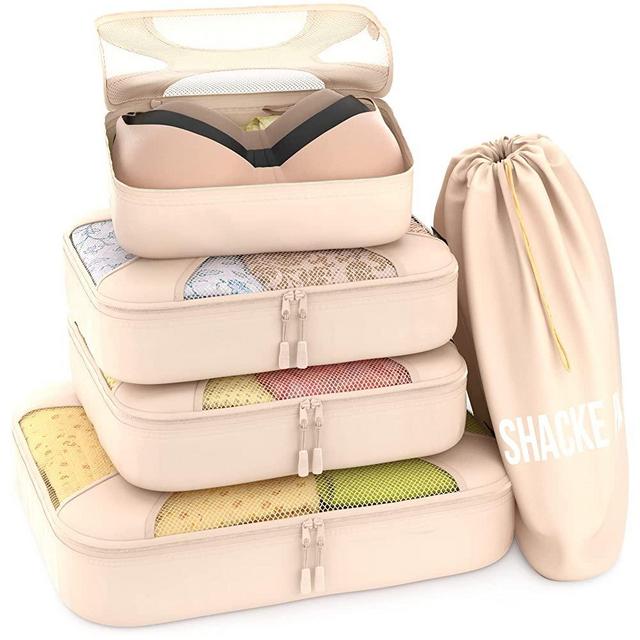 Shacke Pak - 5 Set Packing Cubes - Travel Organizers with Laundry Bag