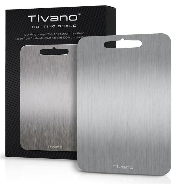 Tivano Original Tivano TitaniumShield Cutting Board, Odor and Stain Resistant, Dishwasher Safe, Heat & Scratch Proof