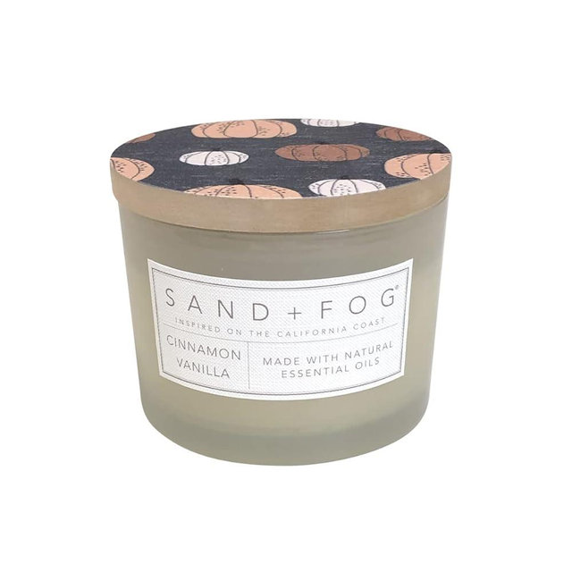 Sand + Fog Scented Candle - Cinnamon Vanilla – Additional Scents and Sizes – 100% Cotton Lead-Free Wick - Luxury Air Freshening Jar Candles - Perfect Home Decor – 12oz