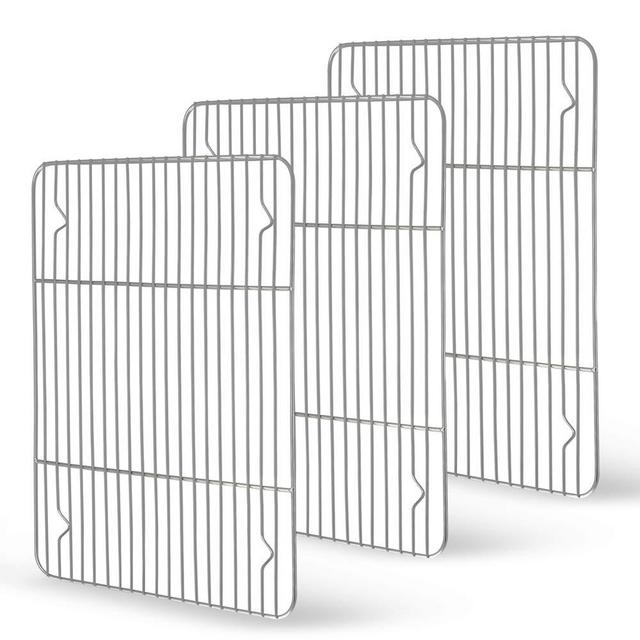 TeamFar Baking Rack, Cooling Roasting Rack Stainless Steel for Baking Sheet Oven Pan, Healthy & Rust Free, Oven & Dishwasher Safe - Set of 3 (15 inch)