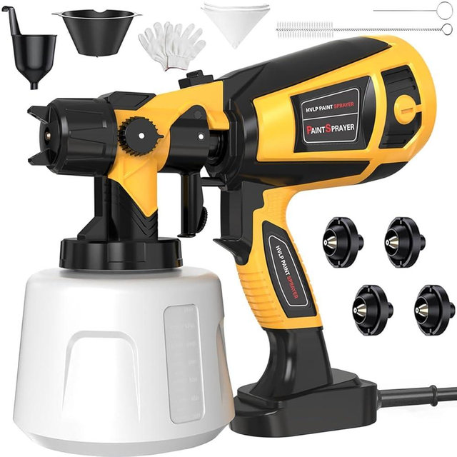 Paint Sprayer Tool 1000W High Power Electric Spray Paint Gun Easy to Clean for Furniture Cabinets House Painting Black