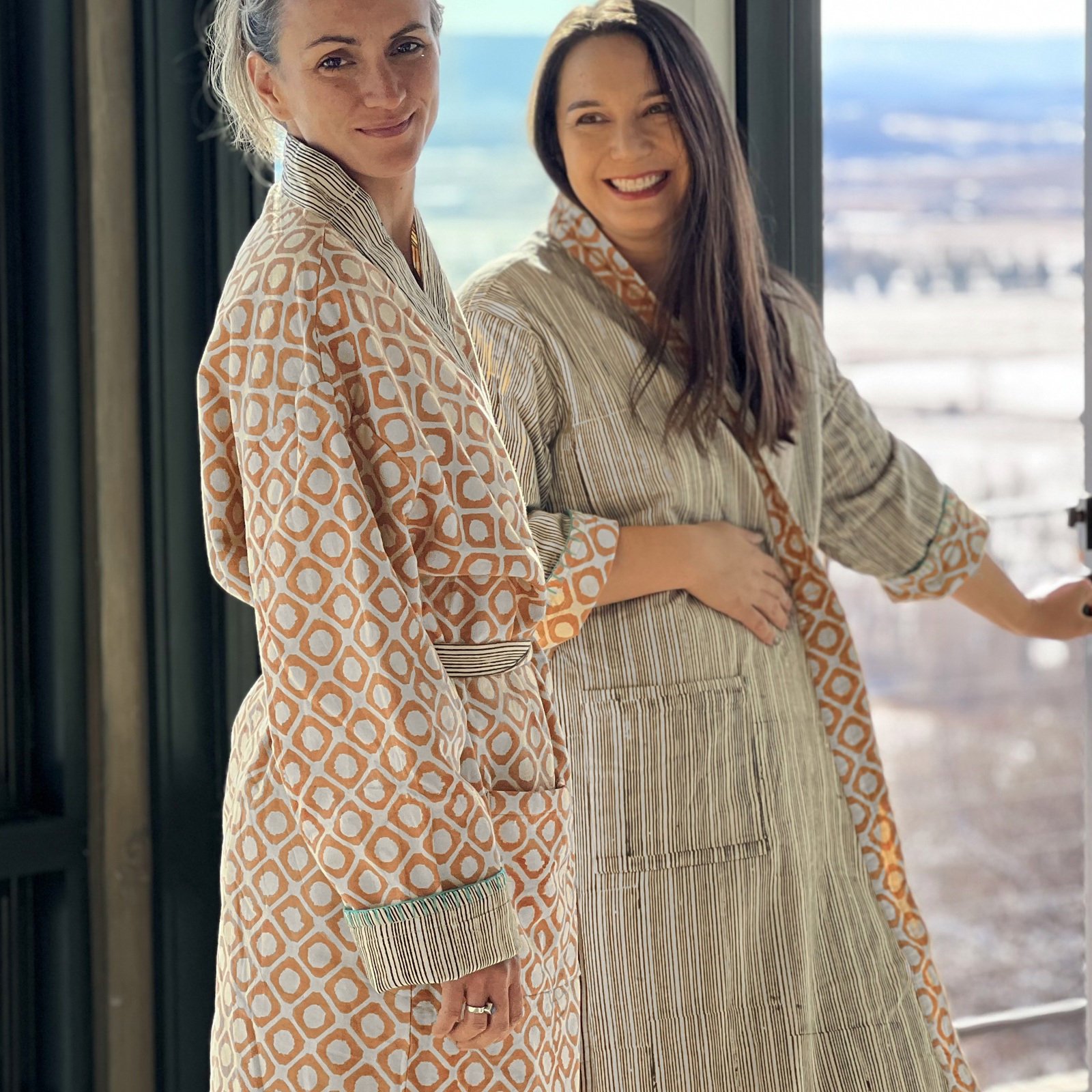 Verve Culture, Block Print Reversible Robe | Zola