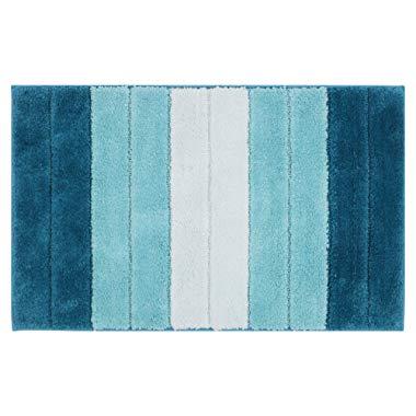 Pauwer Non Slip Bathroom Rug Mat Super Soft Water Absorbent Microfiber Bath Mat for Bathroom Machine Washable Bath Rug Floor Carpet (20"x32", Strip Green)