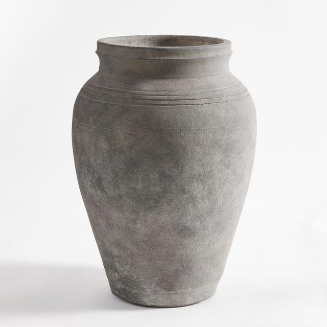 Artisan Vase, Large Jar, Grey