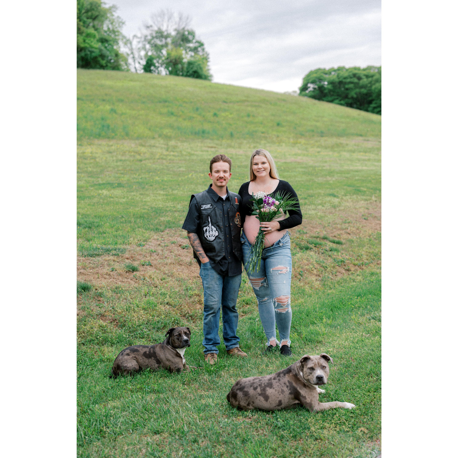 The only maternity photo we got with our pibbles!