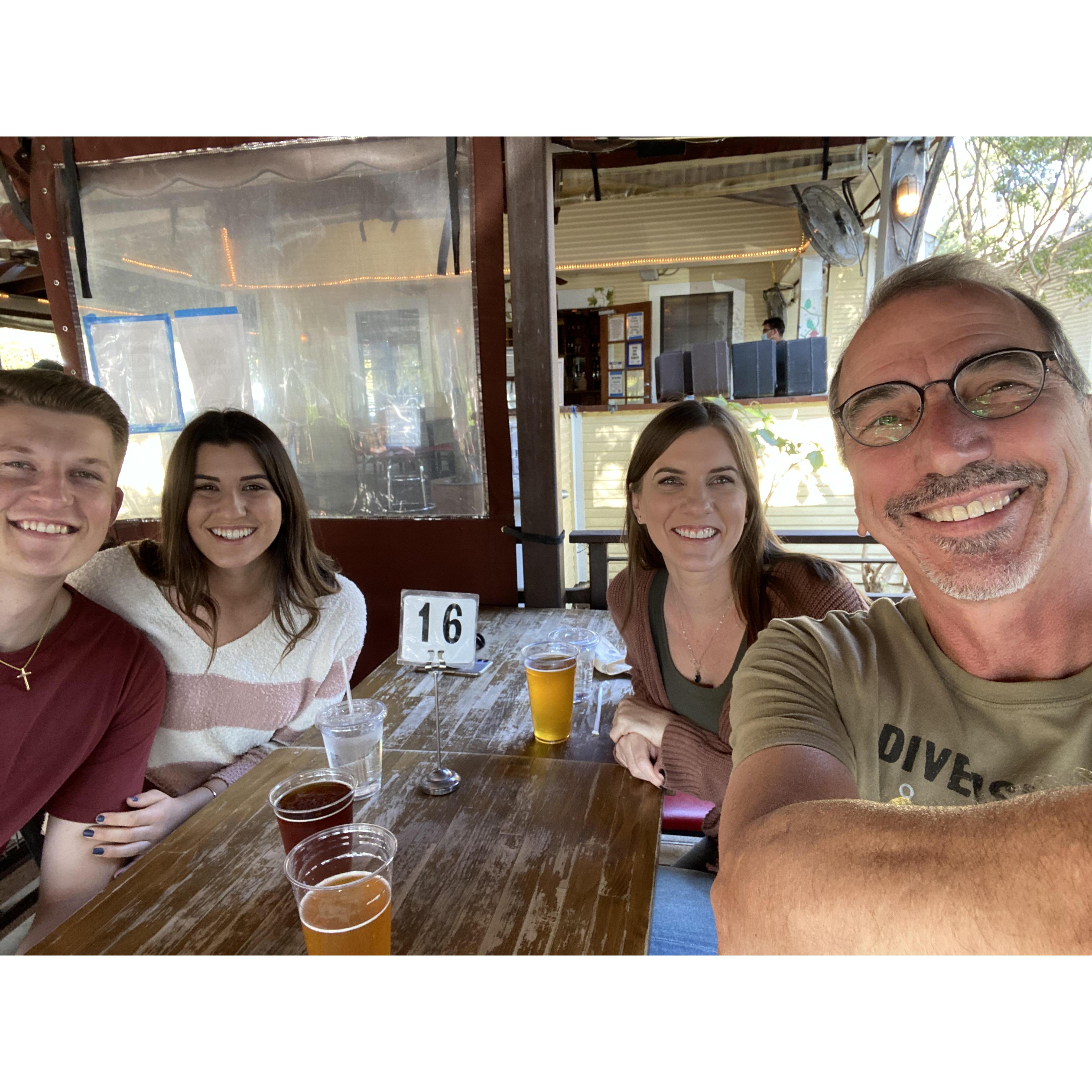 The first time Aaron met Christi's dad, Keith and her sister, Bree. They went to lunch at Burgers and Brew and enjoyed a nice beer together!