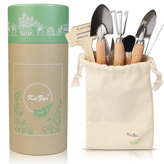 KiiZYs Small Garden Tools for Gardening, 12-Piece Indoor Garden Kit, Indoor Gardening Gifts for Women, Mini Garden Hand Tool Set