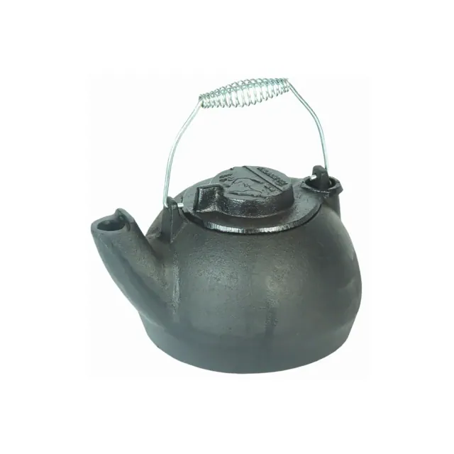 Lehman's Classic Cast Iron Teakettle Attached Lid Stay Cool Handle 2 Quart