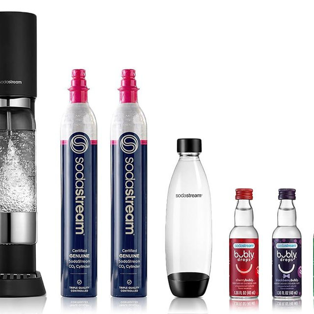 SodaStream Enso Sparkling Water Maker Value Bundle - includes CO2, Carbonating Bottles and Bubly Drop Flavors
