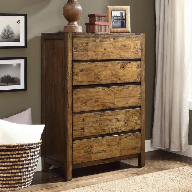 Better Homes and Gardens Bryant 5-Drawer Dresser, Rustic Brown Finish