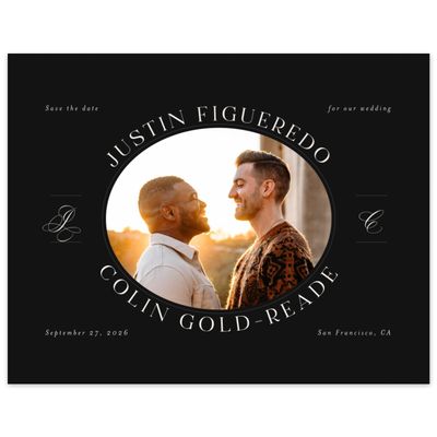 Black Wedding Digital Save the Date - Cortona Landscape