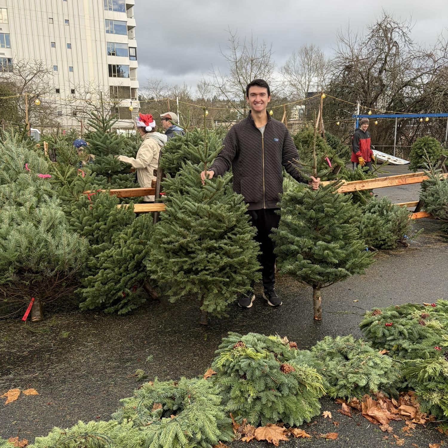 Ryan picking out Christmas trees