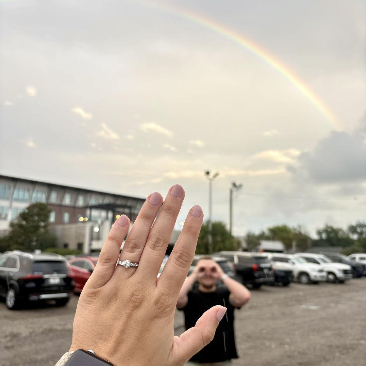 Beautiful rainbow in Charleston after Nate proposed!