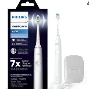 Philips Sonicare 4100 Rechargeable Electric Toothbrush, Advanced Plaque Removal, Pressure Sensor, Includes Brush Head Case, White BD5002AZ