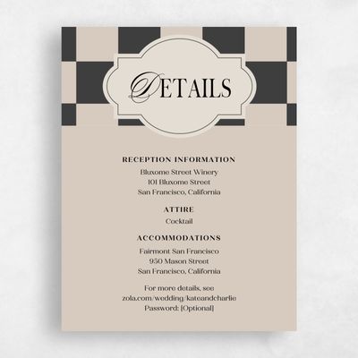 Charcoal, Beige Wedding Enclosure - Sarlat