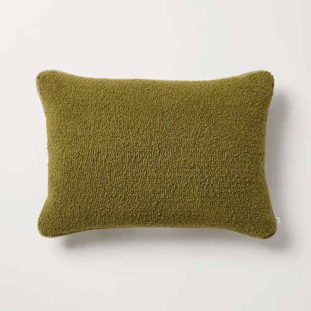 14"x20" Tufted Lumbar Toss Pillow Green - Hearth & Hand™ with Magnolia