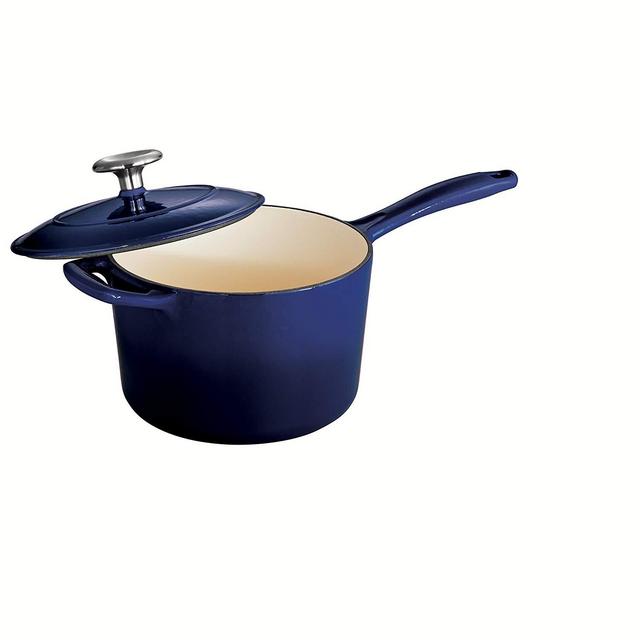 Tramontina 80131/070DS Enameled Cast Iron Covered Sauce Pan, 2.5-Quart, Gradated Cobalt