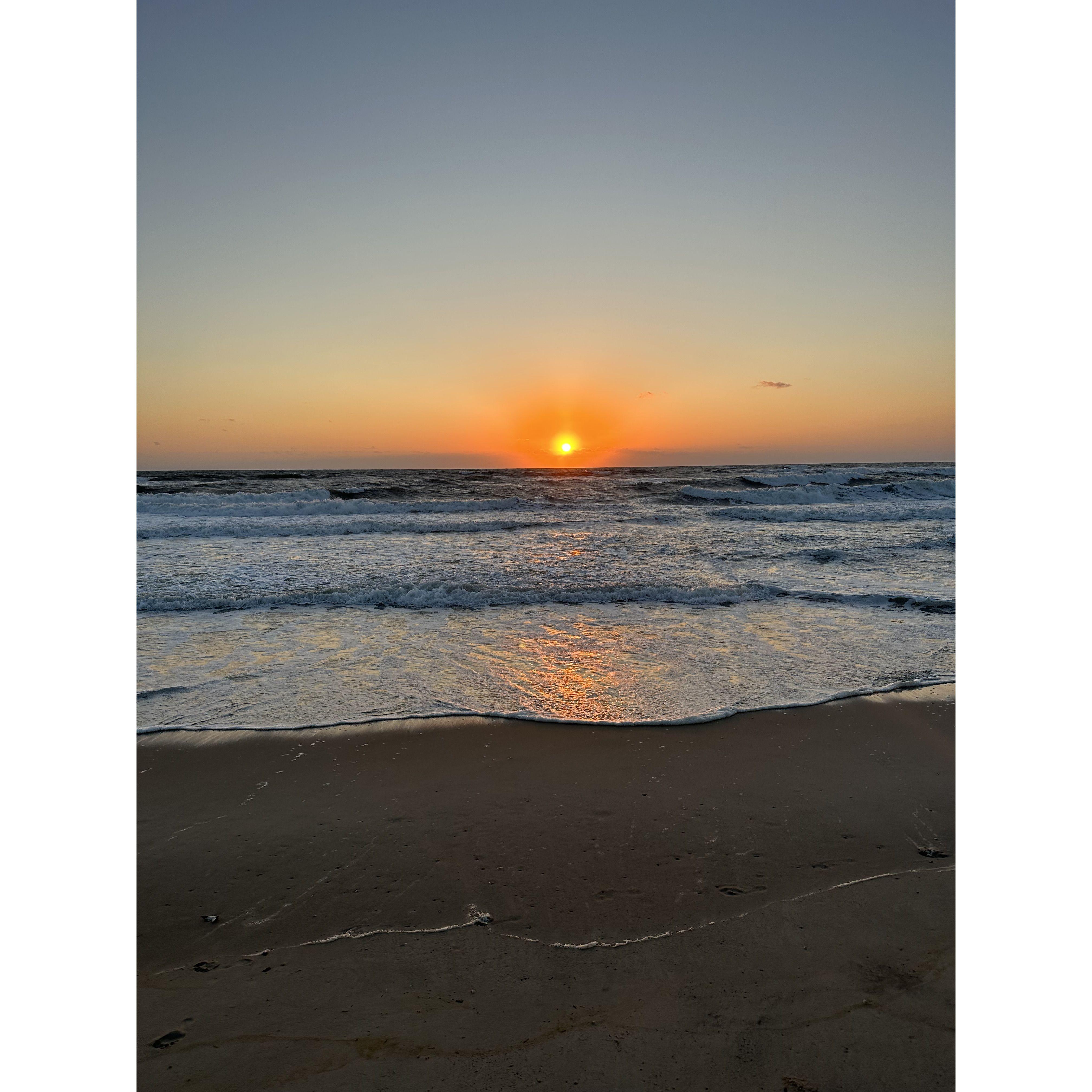 The sunrise right after he popped the question!