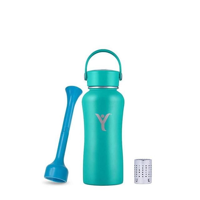 DYLN 16 oz Alkaline Water Bottle | Creates Premium Water up to 9+ pH | Keeps Cold for 24 Hours | Vacuum Insulated 316 Stainless Steel | Standard Mouth Cap | Aqua Teal, 16 oz (480 mL)