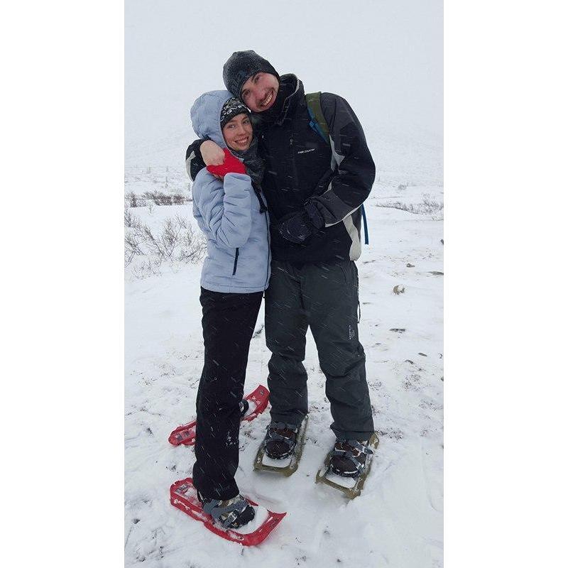 Oleg's first time visiting Alaska in March of 2018. Katya's mom, Tatiana, took them to Denali park in the middle of the winter. Walking through deep snow is no easy task.